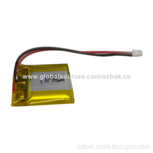 HBAK 402030P 3.7V/170mAh Lithium Polymer Battery with PCM, Two Wire Leads and Connector